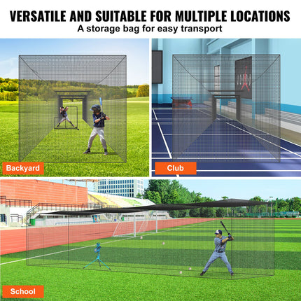 Baseball Batting Netting, Professional Softball Baseball Batting Hitting Training Net, Practice Portable Pitching Cage Net with Door & Carry Bag, Heavy Duty Enclosed PE Netting,1676CM (NET ONLY).