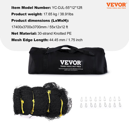 Baseball Batting Netting, Professional Softball Baseball Batting Hitting Training Net, Practice Portable Pitching Cage Net with Door & Carry Bag, Heavy Duty Enclosed PE Netting,1676CM (NET ONLY).