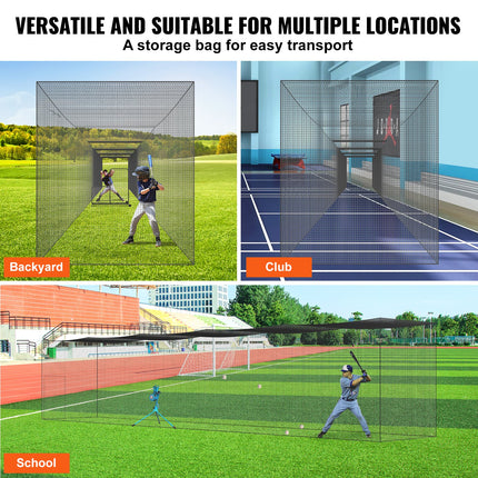 Baseball Batting Netting, Professional Softball Baseball Batting Hitting Training Net, Practice Portable Pitching Cage Net with Door & Carry Bag, Heavy Duty Enclosed PE Netting,2133CM (NET ONLY).