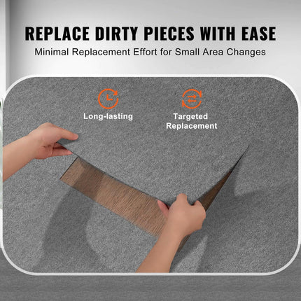 Carpet Tiles Peel and Stick, Squares Self Adhesive Carpet Floor Tile, Soft Padded Carpet Tiles, Easy Install DIY for Bedroom Living Room Indoor Outdoor (9Tiles, Light Gray).