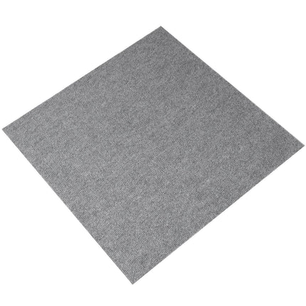 Carpet Tiles Peel and Stick, Squares Self Adhesive Carpet Floor Tile, Soft Padded Carpet Tiles, Easy Install DIY for Bedroom Living Room Indoor Outdoor (9Tiles, Light Gray).