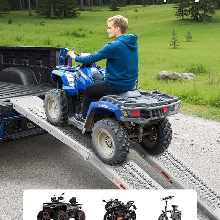 VEVOR Steel Ramps, 1000 lbs, 2Pcs Heavy-duty Ramps with Wider Ramp Surface, Universal Stable Loading Ramp with Handles, Fit for ATV, UTV, Motorcycle, Electric Bicycle, etc..
