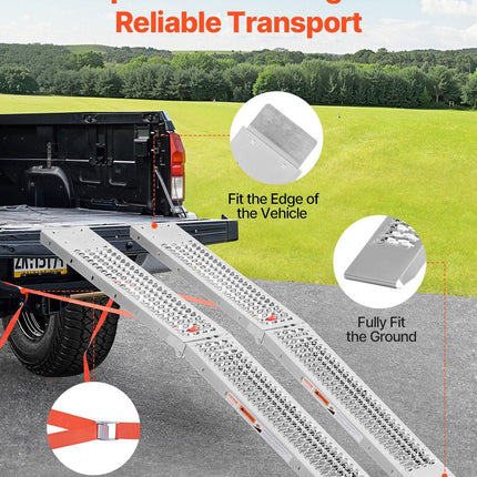 VEVOR Steel Ramps, 1000 lbs, 2Pcs Heavy-duty Ramps with Wider Ramp Surface, Universal Stable Loading Ramp with Handles, Fit for ATV, UTV, Motorcycle, Electric Bicycle, etc..