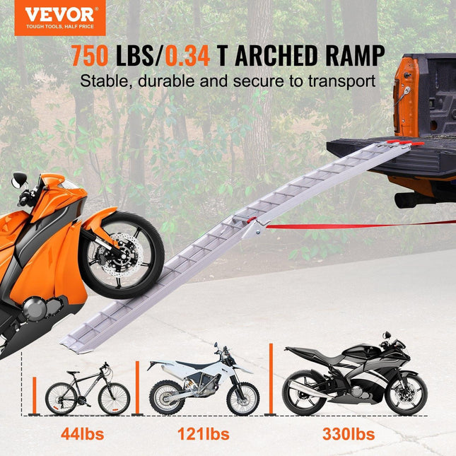 VEVOR Aluminum Ramp 750 LBS Foldable Loading Ramps for Pickup Trucks Bed 1 Piece.