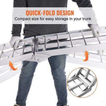 VEVOR Aluminum Ramp 750 LBS Foldable Loading Ramps for Pickup Trucks Bed 1 Piece.