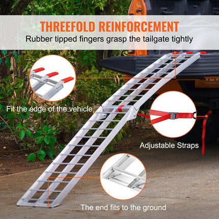 VEVOR Aluminum Ramp 750 LBS Foldable Loading Ramps for Pickup Trucks Bed 1 Piece.