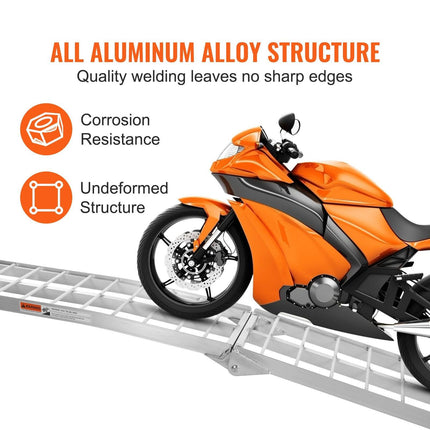 VEVOR Aluminum Ramp 750 LBS Foldable Loading Ramps for Pickup Trucks Bed 1 Piece.