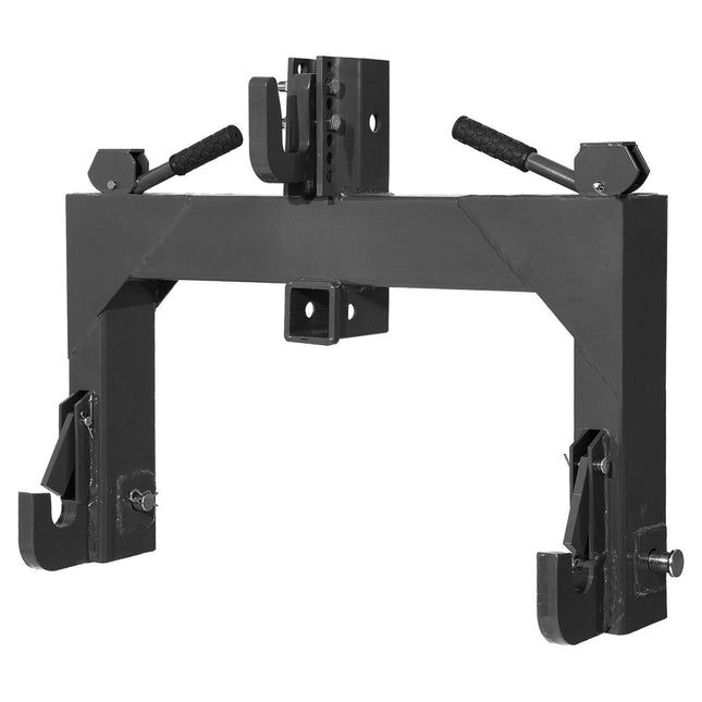 3-Point Quick Hitch with 2 in Receiver, 3000 Lbs Lift Capacity, 3-Pt Hitch with 5 Level Adjustable Bolt, Adaptation to Category 1 & 2 Tractor, Heavy Duty 3 Point Attachments, Black.