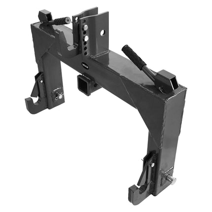 3-Point Quick Hitch with 2 in Receiver, 3000 Lbs Lift Capacity, 3-Pt Hitch with 5 Level Adjustable Bolt, Adaptation to Category 1 & 2 Tractor, Heavy Duty 3 Point Attachments, Black.