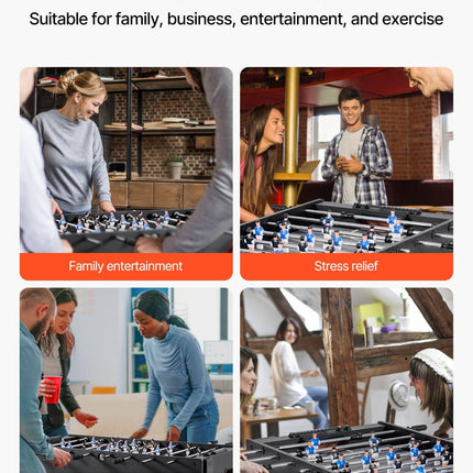 Foosball Table, 121 cm Standard Size Table, Indoor Full Size Foosball Tables for Home, Family, and Game Room, Durable Soccer Set, Includes 2 Balls, Score Keeper, and 2 Cup Holders.