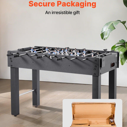 Foosball Table, 121 cm Standard Size Table, Indoor Full Size Foosball Tables for Home, Family, and Game Room, Durable Soccer Set, Includes 2 Balls, Score Keeper, and 2 Cup Holders.