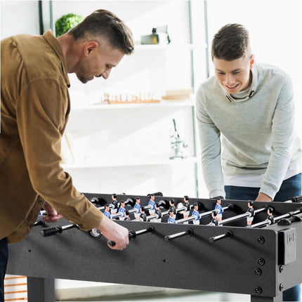 Foosball Table, 121 cm Standard Size Table, Indoor Full Size Foosball Tables for Home, Family, and Game Room, Durable Soccer Set, Includes 2 Balls, Score Keeper, and 2 Cup Holders.