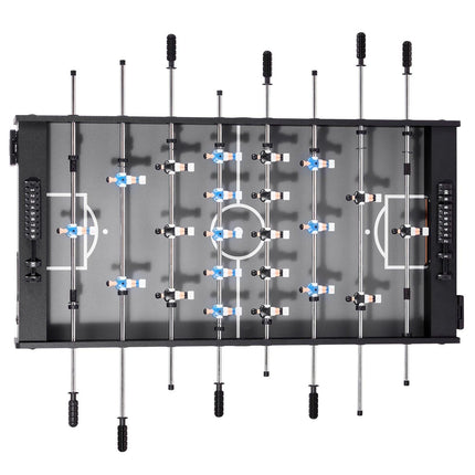 Foosball Table, 121 cm Standard Size Table, Indoor Full Size Foosball Tables for Home, Family, and Game Room, Durable Soccer Set, Includes 2 Balls, Score Keeper, and 2 Cup Holders.