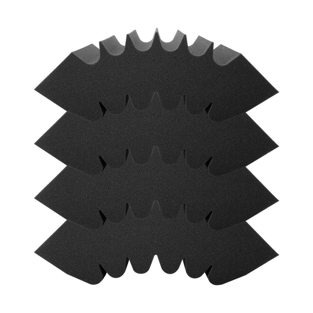 Acoustic Foam Panels 4 Pack 16.5 x 6.3 x 12 in Adhesive for Wall Ceiling.