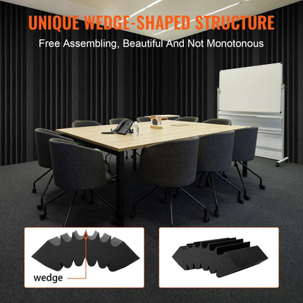 Acoustic Foam Panels 4 Pack 16.5 x 6.3 x 12 in Adhesive for Wall Ceiling.