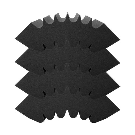 Acoustic Foam Panels 4 Pack 16.5 x 6.3 x 12 in Adhesive for Wall Ceiling.