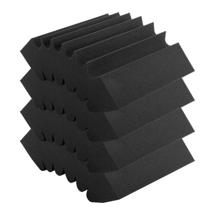 Acoustic Foam Panels 4 Pack 16.5 x 6.3 x 12 in Adhesive for Wall Ceiling.