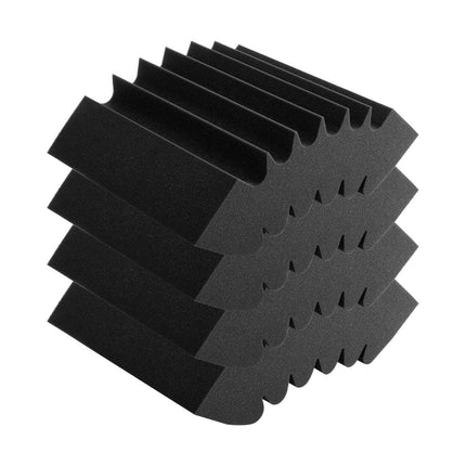 Acoustic Foam Panels 4 Pack 16.5 x 6.3 x 12 in Adhesive for Wall Ceiling.