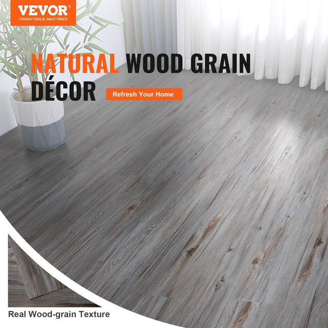 Self Adhesive Vinyl Floor Tiles 36 x 6 inch, 36 Tiles 0.62mm Thick Peel & Stick, Vintage Wood Grain DIY Flooring for Kitchen, Dining Room, Bedrooms & Bathrooms, Easy for Home Decor.