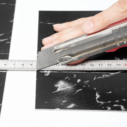 Self Adhesive Vinyl Floor Tiles 12 x 12 inch, 50 Tiles 1.5mm Thick Peel & Stick, Black Marble Texture DIY Flooring for Kitchen, Dining Room, Bedrooms & Bathrooms, Easy for Home Decor.