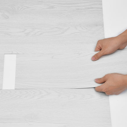 Self Adhesive Vinyl Floor Tiles 36 x 6 inch, 36 Tiles 2.5mm Thick Peel & Stick, Light Gray Wood Grain DIY Flooring for Kitchen, Dining Room, Bedrooms & Bathrooms, Easy for Home Decor.