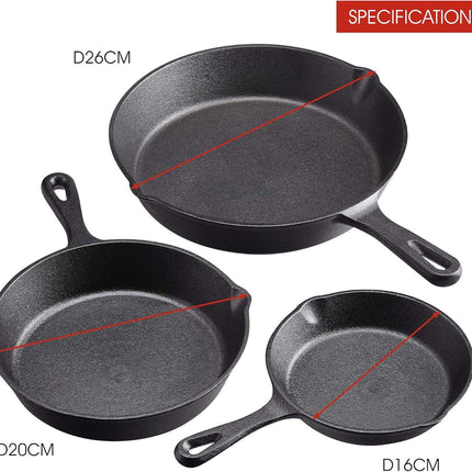 Cookware Sets Frying Cast Iron Pans Cast Iron Dish 16/20/26cm.