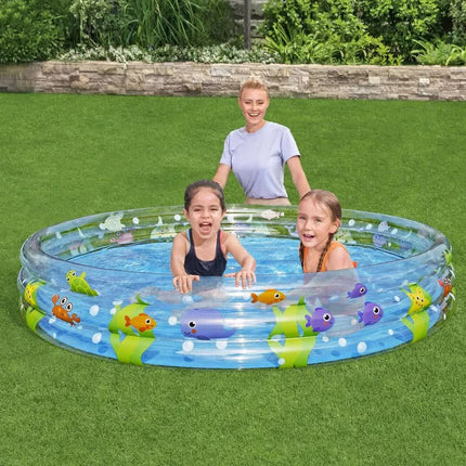 Bestway 1.83m x H33cm Deep Dive 3-Ring Inflatable Play Pool.