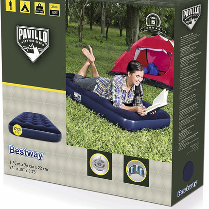 Bestway 1.85m x 76cm x 22cm Air Mattress Jr.Twin Indoor/Outdoor Heavy Duty Durable Camping.