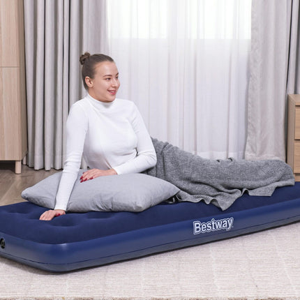 Bestway 1.85m x 76cm x 22cm Air Mattress Jr.Twin Indoor/Outdoor Heavy Duty Durable Camping.