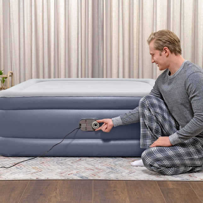 Bestway 2.03m x 1.52m x 51cm Tritech Air Inflatable Mattress Queen Built-in AC Pump.