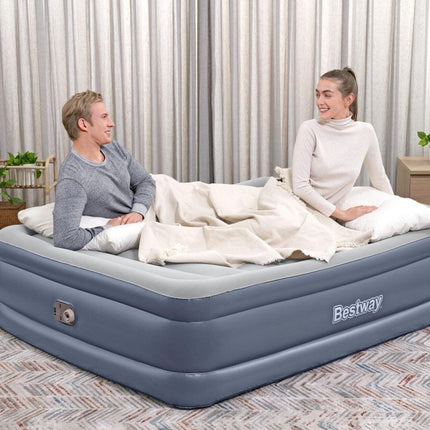 Bestway 2.03m x 1.52m x 51cm Tritech Air Inflatable Mattress Queen Built-in AC Pump.