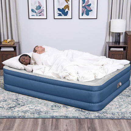 Bestway 2.03m x 1.52m x 46cm Fortech Snugable Top Air Inflatable Mattress Queen Built-in AC Pump.