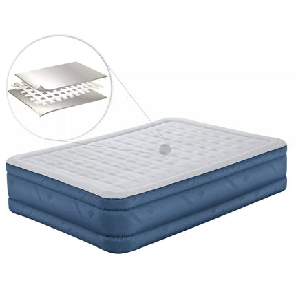 Bestway 2.03m x 1.52m x 46cm Fortech Snugable Top Air Inflatable Mattress Queen Built-in AC Pump.