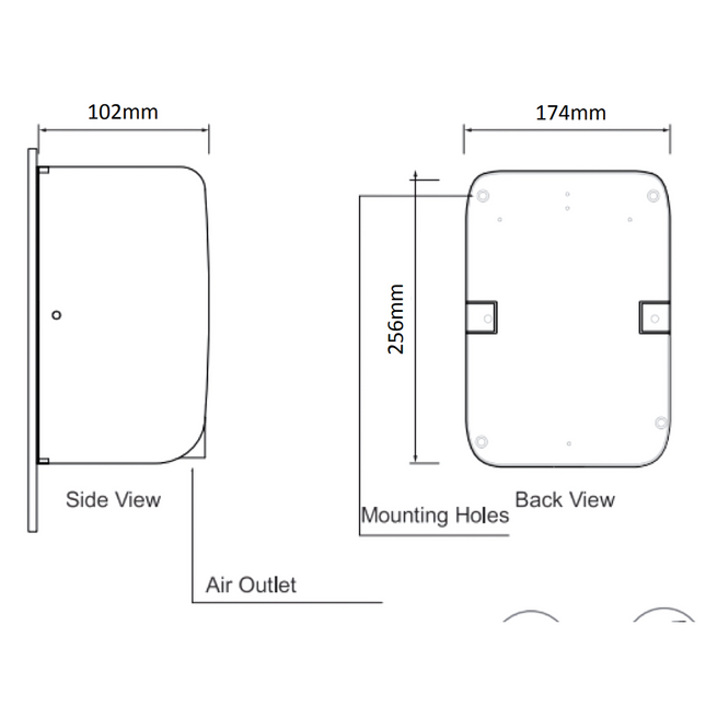COMPACT Hand Dryer 700W & 1000W- ABS White.