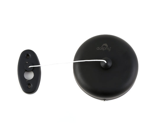 Retractable Single Clothesline - Black.
