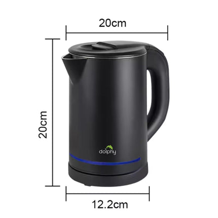 0.8L Electric Kettle Matt Black With Light Design.