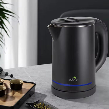 0.8L Electric Kettle Matt Black With Light Design.
