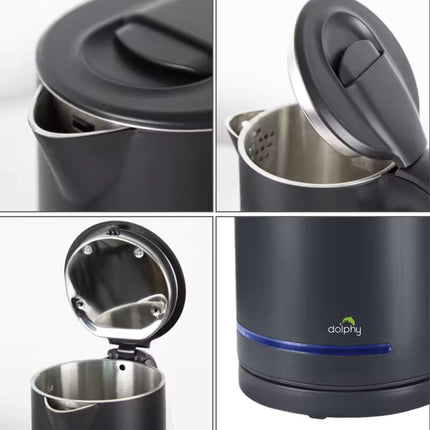 0.8L Electric Kettle Matt Black With Light Design.