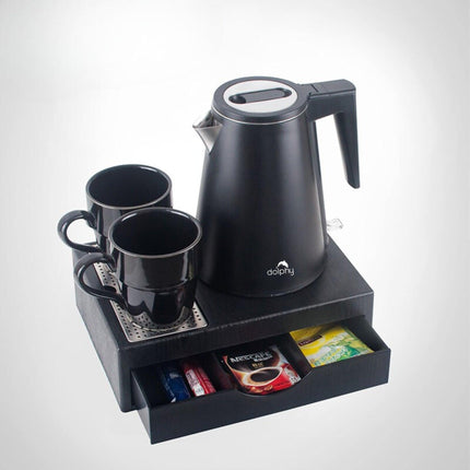 0.8L Stainless Steel Kettle - Black
(Double Layer).