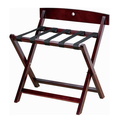 Wooden Luggage Rack With Back Support.