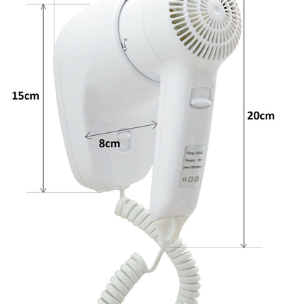 Wall Mount Hair Dryer 1200W - White.