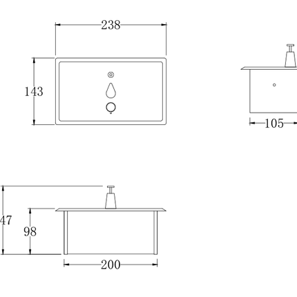 Recessed Mounted Soap Dispenser 1400 ML.