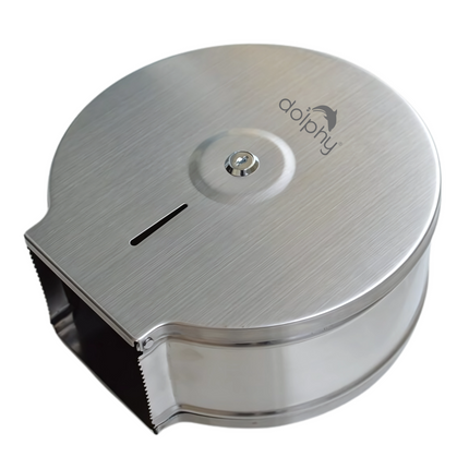 Stainless Steel Jumbo Toilet Paper Roll Dispenser.