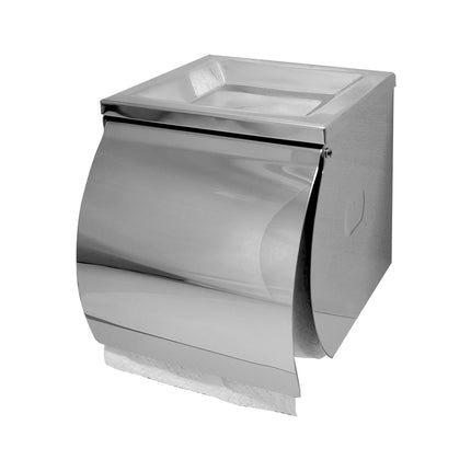 SS Single Toilet Roll Holder with Shelf.