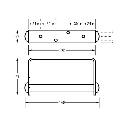 Stainless Steel Toilet Roll Holder.