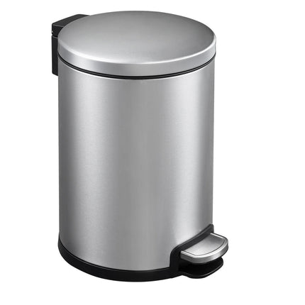 Round Soft Closing Stainless Steel PEDAL Bin - 6L.