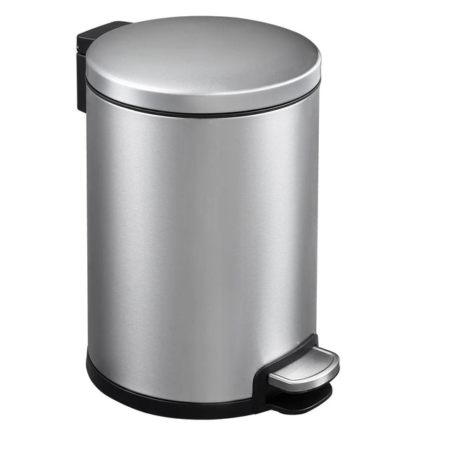Round Soft Closing Stainless Steel PEDAL Bin - 6L.