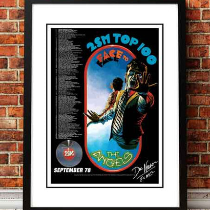The Angels (Angel City) 'Face to Face' In Store Poster 1978 - Framed A1.