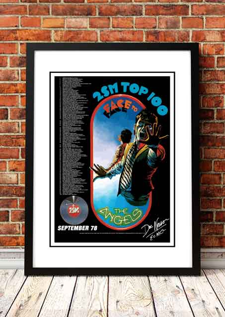 The Angels (Angel City) 'Face to Face' In Store Poster 1978- Framed A4.