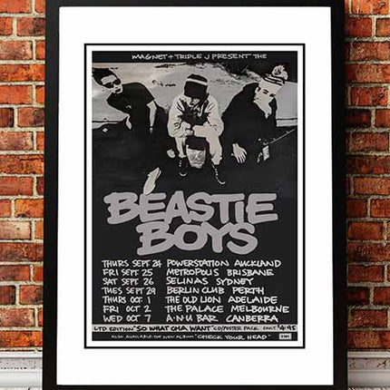 Beastie Boys 'Australian Tour' Poster 1990- Framed A4.